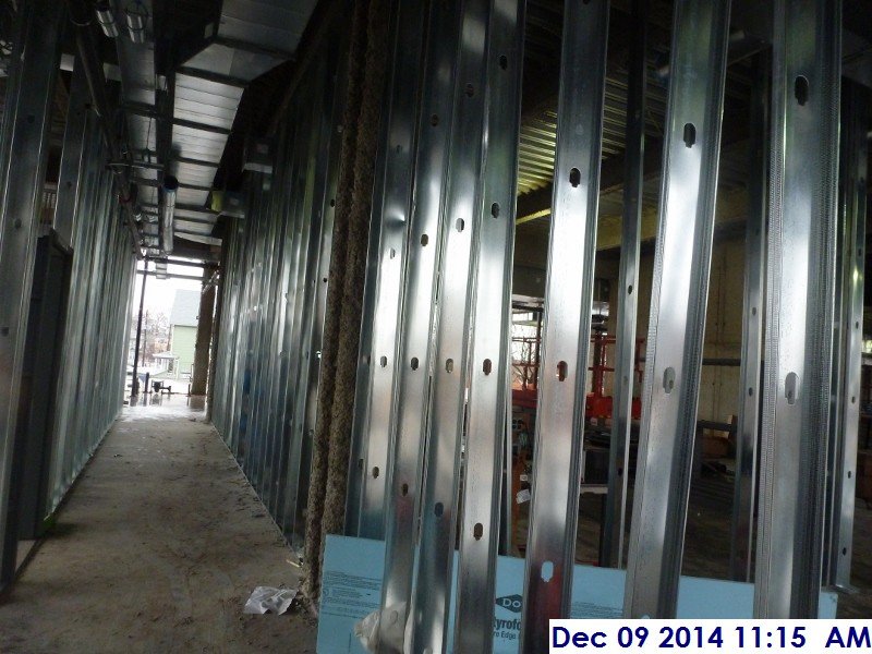 Interior metal framing at the 2nd floor Facing north